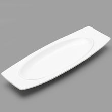 12″ × 4½″ White Porcelain Rectangular Plate