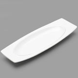 12" x 4.5" Rectangular Porcelain Plate, White