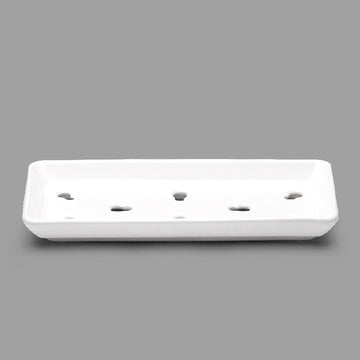 7.75" x 3.5" Rectangular Porcelain Plate, White