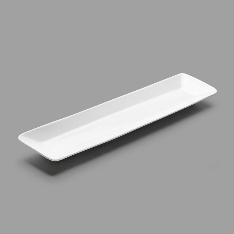 14-1/4" x 3-1/4" Rectangular Ceramic Plate, White