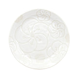 9.5" Ceramic Plate, White — Floral Design