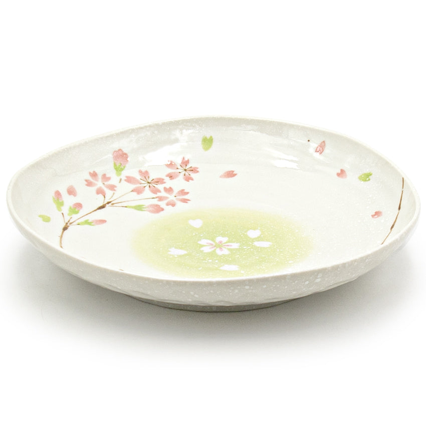 8.85" Ceramic Plate, Beige, Pink — Sakura Design