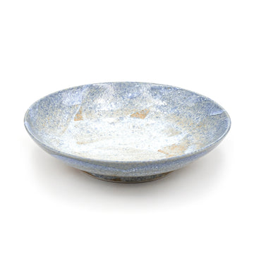 9" Ceramic Plate, Blue, Beige
