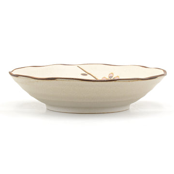 8.25" Round Ceramic Plate, Beige — Sakura Design