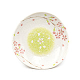 4.75" Oval Ceramic Plate, Beige, Pink — Sakura Design