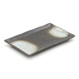7.5" x 4.75" Ceramic Plate, Dark Brown, Gray