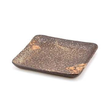 8" Square Plate, Brown