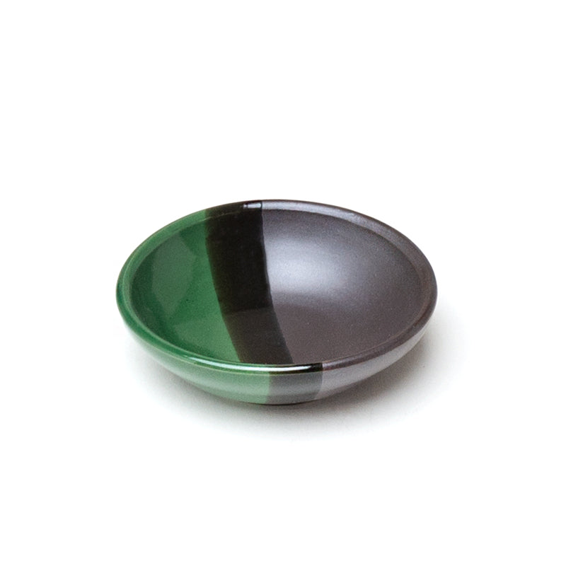 3-1/2" Round Porcelain Plate, Black, Gray