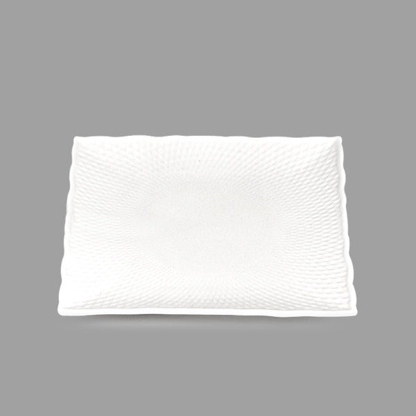 4" Square Porcelain Plate, White