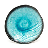 10.75" Round Ceramic Plate, Turquoise