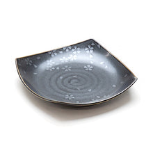 7½″ Black Floral Square Plate