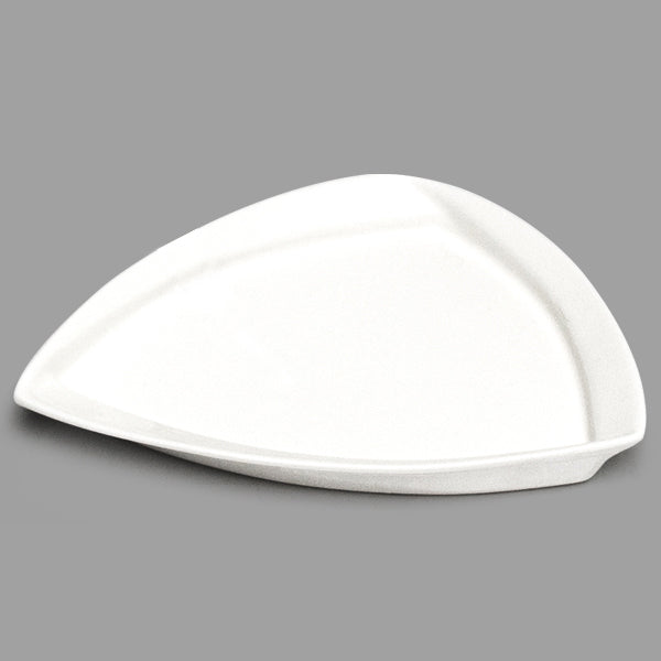 10" Triangular Porcelain Plate, White