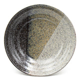9" Round Ceramic Deep Plate, Dark Brown, Brown, Gray