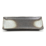 7.5" x 4.75" Ceramic Plate, Dark Brown, Gray
