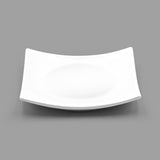 6.5" Square Ceramic Plate, White