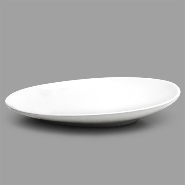9" x 6.25" Oval Porcelain Plate, White