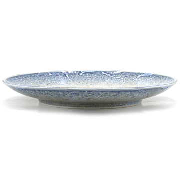 10" Round Ceramic Plate, Blue, Beige