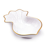 4.75" x 3.3" Radish Ceramic Bowl, White, Gold