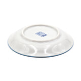 4.75" Round Ceramic Plate, Orange, Blue, White