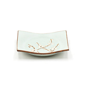 5-1/4" Square Ceramic Plate, Blue