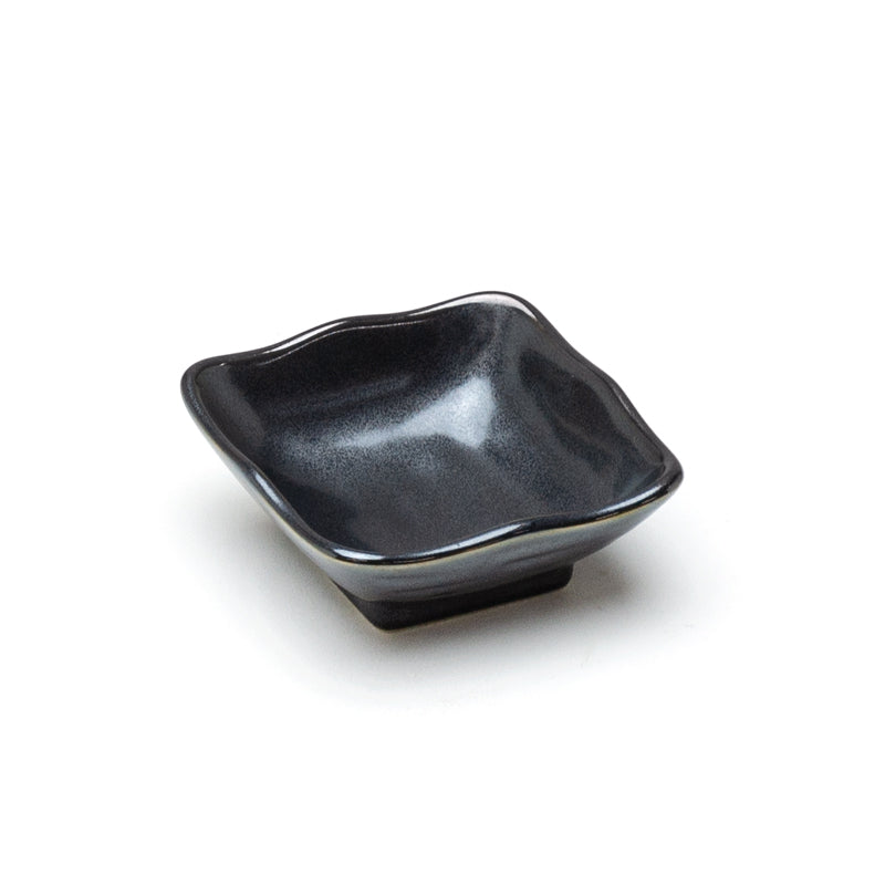 3.25" Square Ceramic Plate, Black