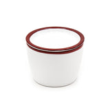 Ceramic Soba Plate & Cup Set, White, Red