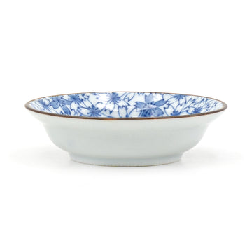 3.5" Ceramic Plate, Blue — Floral Design