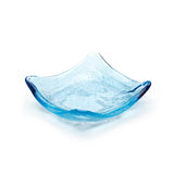4-3/4" Square Glass Plate, Blue