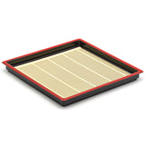 7.65" Square Lacquered Plastic Soba Plate, Black, Red, Yellow