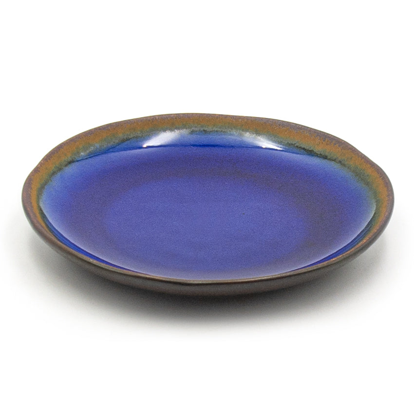 6.85" Round Ceramic Plate, Dark Brown, Sapphire