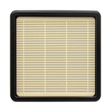 8" Square ABS Resin Soba Plate with Mat, Black, Yellow