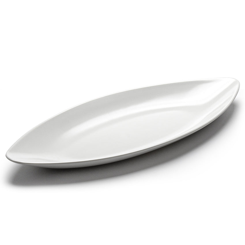 16.5" x 6.75" Oval Melamine Serving Platter, White