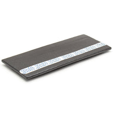 15" x 6" Rectangular Ceramic Serving Platter, Gray — Arabesque Design