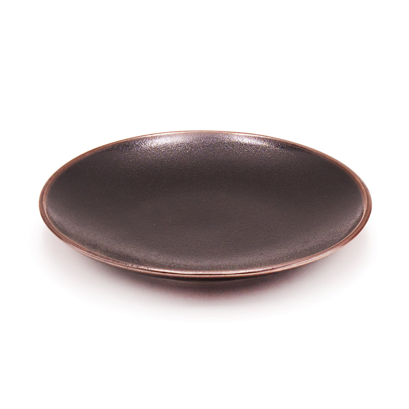 8.75" Round Porcelain 6-Piece Plate Set, Black