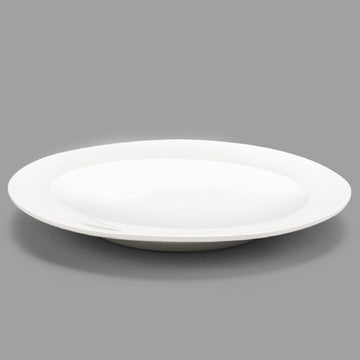 12.25" Round Porcelain Plate, White