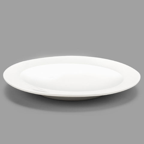 12.25" Round Porcelain Plate, White