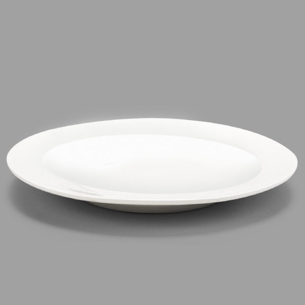 12.25" Round Porcelain Plate, White