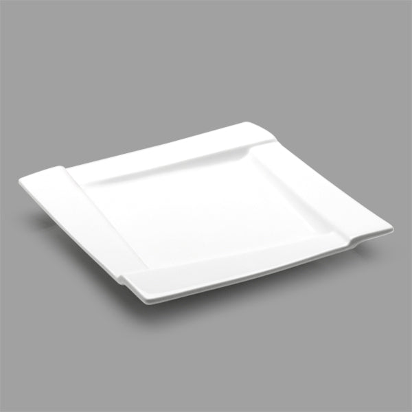 10" Square Ceramic Plate, White