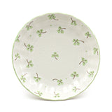 6.65" Round Ceramic Plate, White, Green — Floral Design