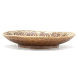 7.5" Ceramic Plate, Brown, Yellow — Floral Design