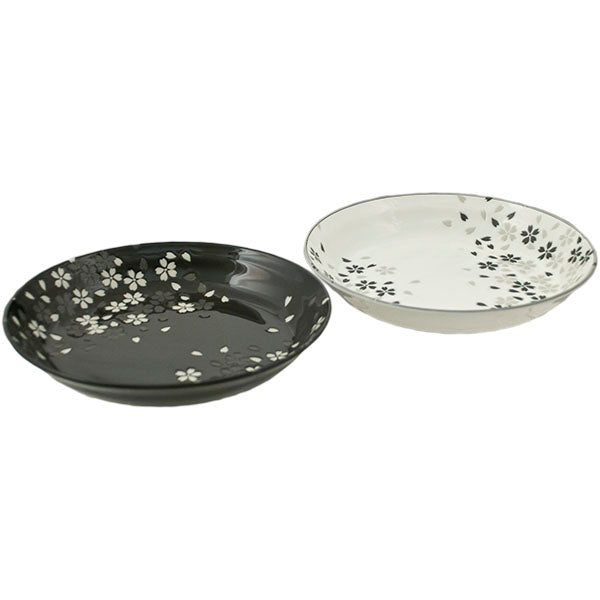 8.5" 2-Piece Plate Set, Black, White