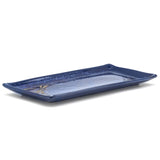 11" x 5" Rectangular Ceramic Plate, Navy — Dragonfly Design