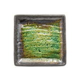 4.75" Square Ceramic Plate, Brown, Green — Oribe Design