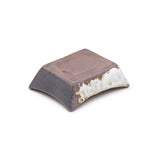3" x 2-1/4" Rectangular Ceramic Plate, White, Gold, Brown