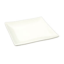 8″ White Ceramic Square Plate — Gently Raised Corners