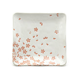 7.25" Square Ceramic Plate, White, Pink — Sakura Design