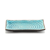 7" x 4.75" Rectangular Plate, Blue, Brown