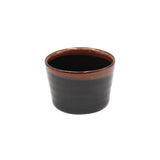 Ceramic 6-Piece Soba Plate & Cup Set, Black, Brown