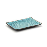 7" x 4.75" Rectangular Plate, Blue, Brown