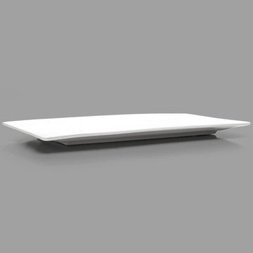 18" x 7" Rectangular Porcelain Plate, White